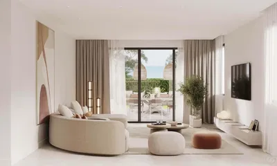 Oturma odası; manzara, doğal ışık, modern stil