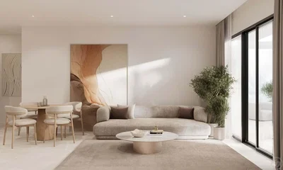 Oturma odası; doğal ışık, modern stil