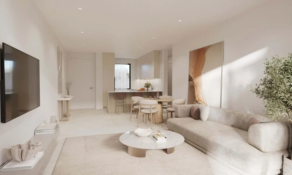 Oturma odası; doğal ışık, modern stil