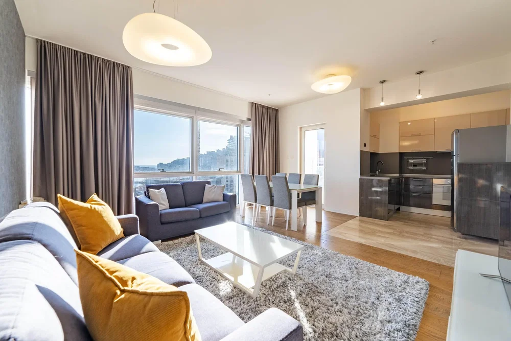 Wohnzimmer; blick, tageslicht, moderner stil