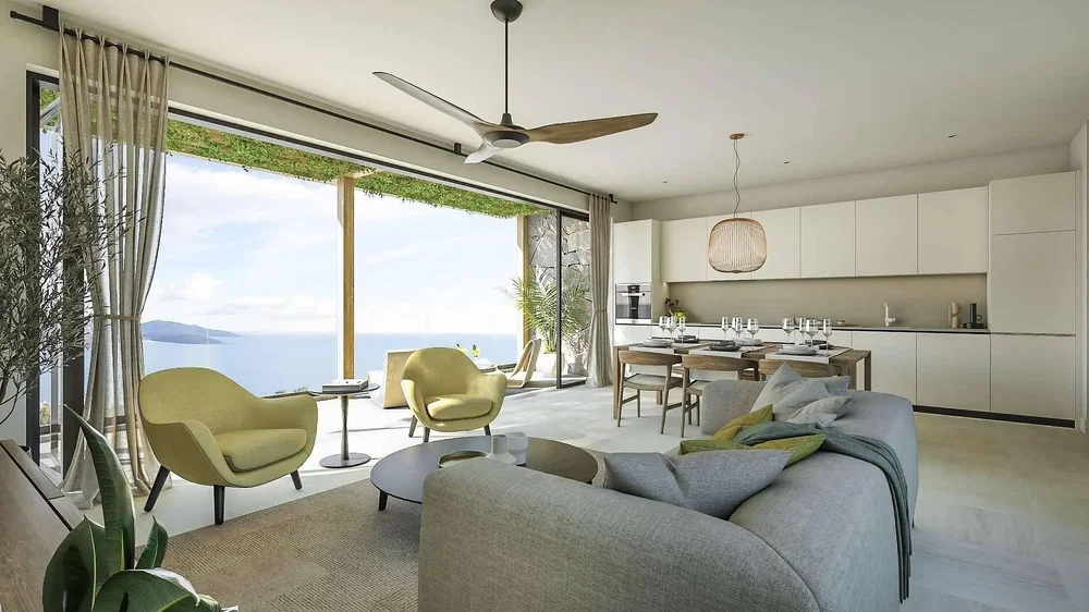 Wohnzimmer; blick, tageslicht, moderner stil