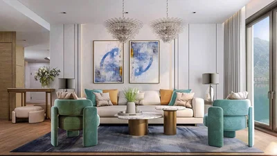 Wohnzimmer; blick, tageslicht, moderner stil, holzboden