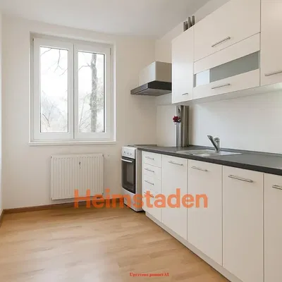 Mutfak; mutfak aletleri, ahşap zemin, doğal ışık, modern stil