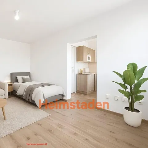 Bedroom; wood floor, natural light, modern style, kitchen appliances