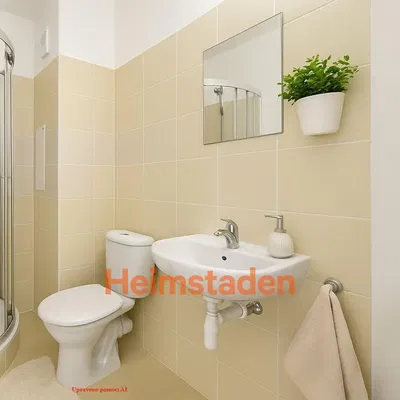 Banyo; fayans zemin, doğal ışık, tadilatlı