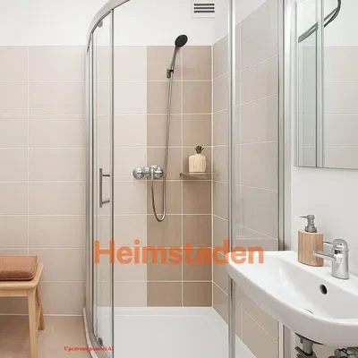 Banyo; fayans zemin, tadilatlı, doğal ışık, modern stil