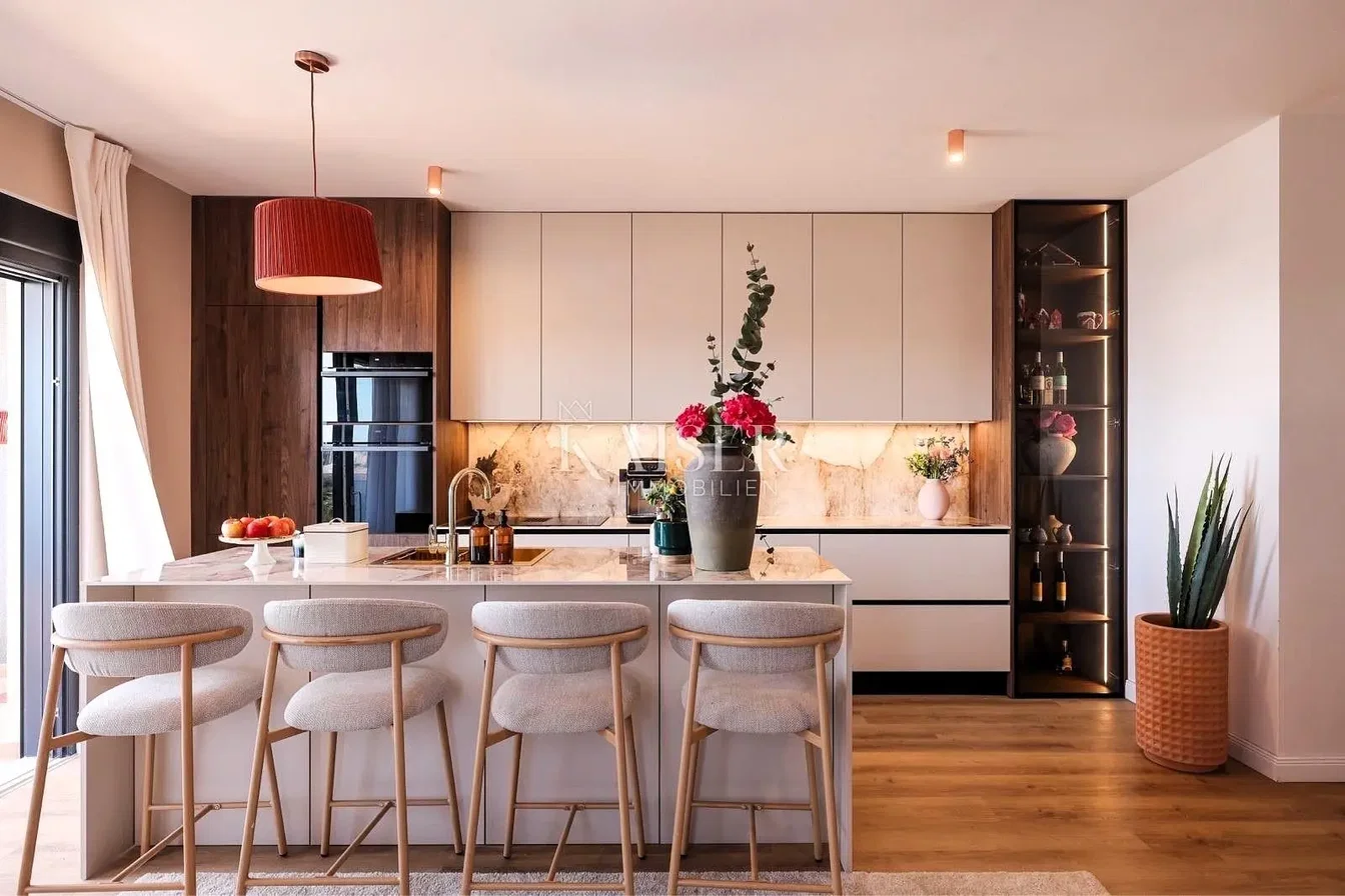 Kuhinja; kuhinjski aparati, prirodno svjetlo, moderni stil