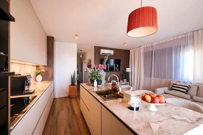 Kuhinja; kuhinjski aparati, prirodno svjetlo, moderni stil