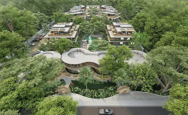 Dům a okolí; výhled