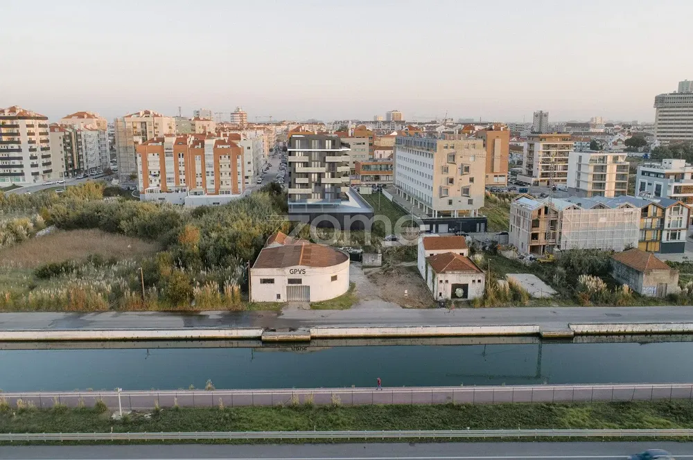 House and surroundings; view