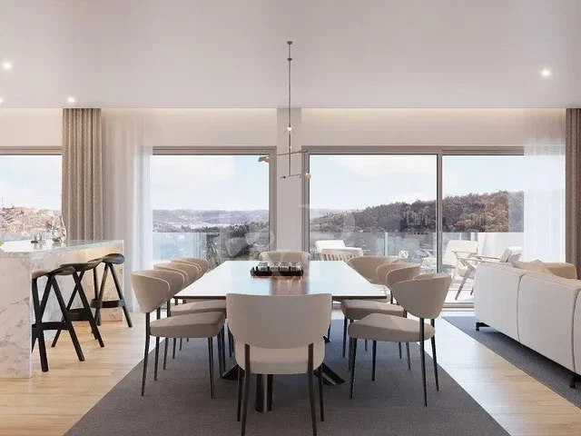 Obývačka; výhľad, prirodzené svetlo, moderný štýl