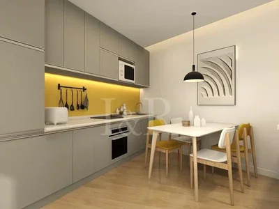 Cuisine; électroménager, parquet, style moderne, lumière naturelle, rénové