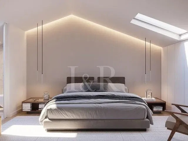 Yatak odası; doğal ışık, modern stil