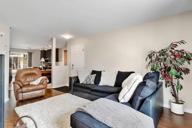 Σαλόνι; ξύλινο πάτωμα, φυσικό φως, μοντέρνο στυλ