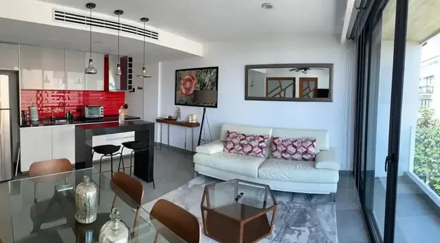 Wohnzimmer; küchengeräte, tageslicht, moderner stil, blick