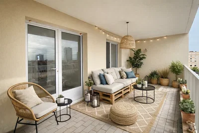 Balkon; výhled, přirozené světlo