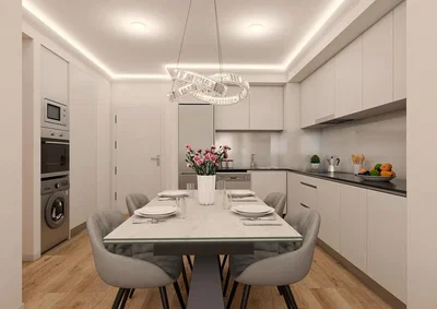 Mutfak; mutfak aletleri, modern stil, doğal ışık, tadilatlı