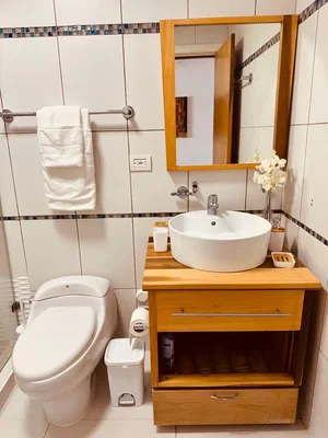 Toilette; fliesenboden, renoviert, tageslicht