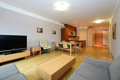 Wohnzimmer; holzboden, tageslicht, moderner stil