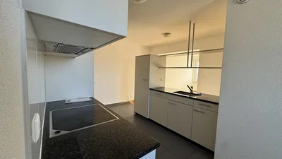 Küche; küchengeräte, fliesenboden, tageslicht, renoviert