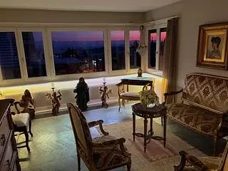 Wohnzimmer; blick, rustikaler stil, tageslicht