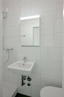 Toilette; pavimento in piastrelle, ristrutturato, luce naturale, stile moderno