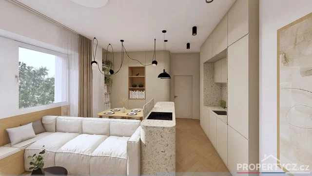 Woonkamer; uitzicht, natuurlijk licht, moderne stijl