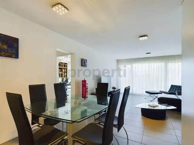 Living room; tile floor, natural light, modern style