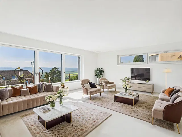 Living room; view, natural light, modern style