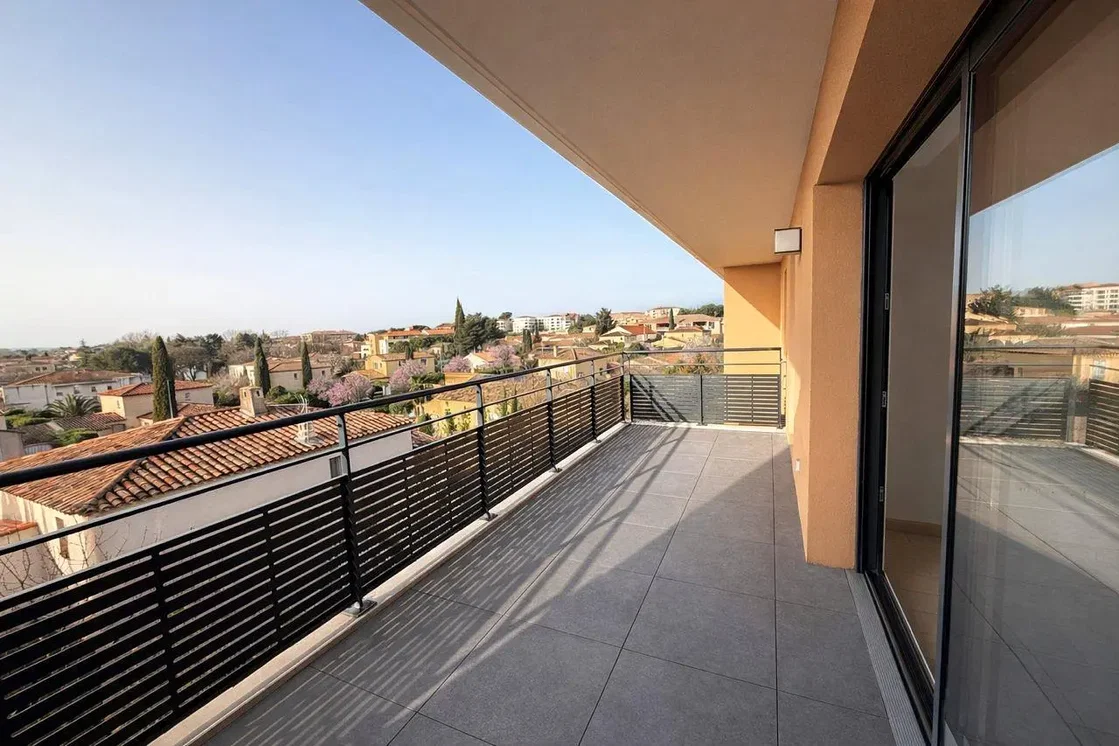 Balkon; blick, fliesenboden