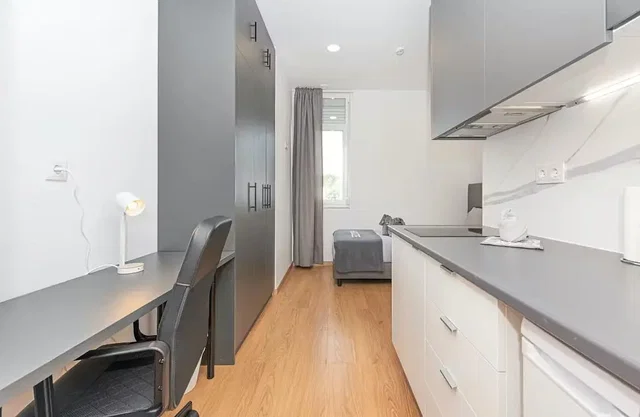 Кухиња; природно светло, дрвени под, модерни стил