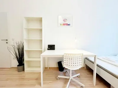 Camera da letto; pavimento in legno, luce naturale, stile moderno