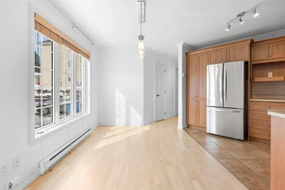 Kuhinja; pogled, kućanski aparati, prirodna svjetlost, drveni pod, pločice, renoviran