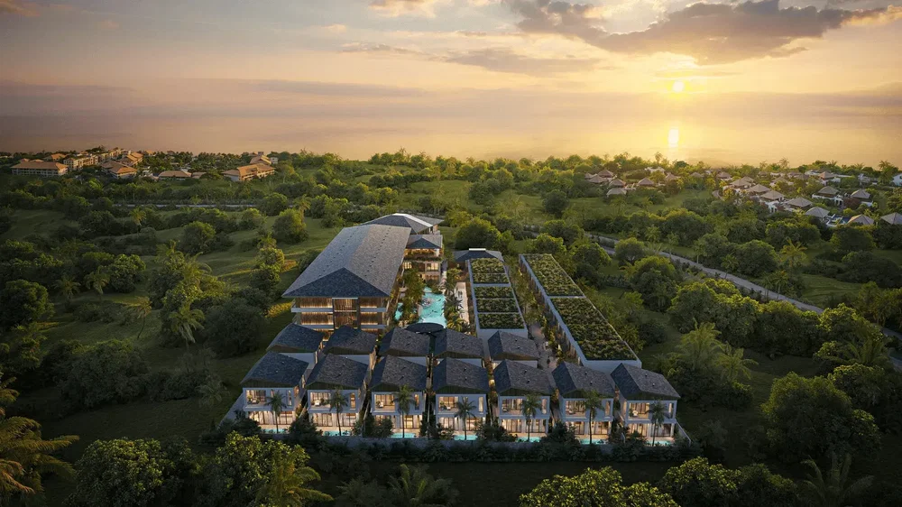 Casa e arredores; vista