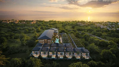 Casa e arredores; vista