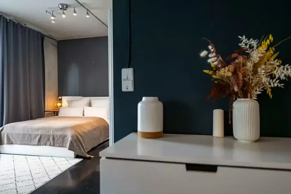 Camera da letto; luce naturale, stile moderno