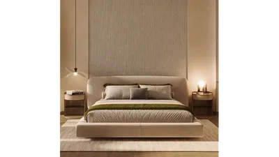 Spavaća soba; moderan stil, prirodna svjetlost