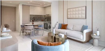 Dnevni boravak; moderan stil, prirodna svjetlost, drveni pod