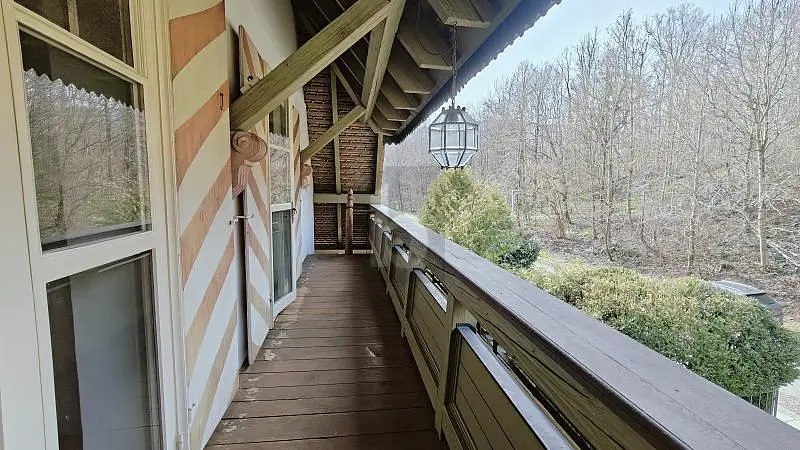 Terrasse; blick, holzbalken, tageslicht