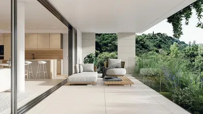 Terrasse; blick, tageslicht, moderner stil