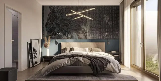 Spavaća soba; prirodno svjetlo, moderni stil