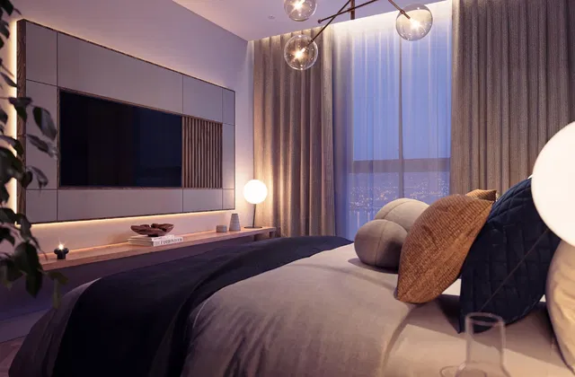 Спалня; естествена светлина, модерен стил