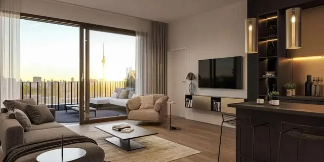 Wohnzimmer; blick, tageslicht, moderner stil