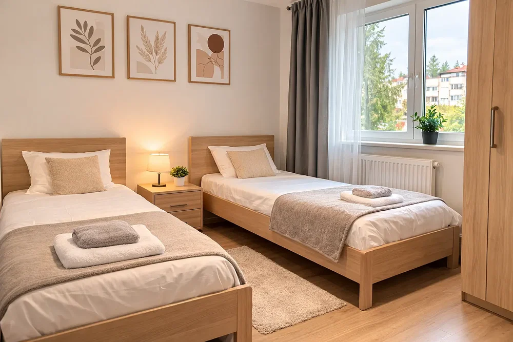 Chambre; lumière naturelle, style moderne, parquet