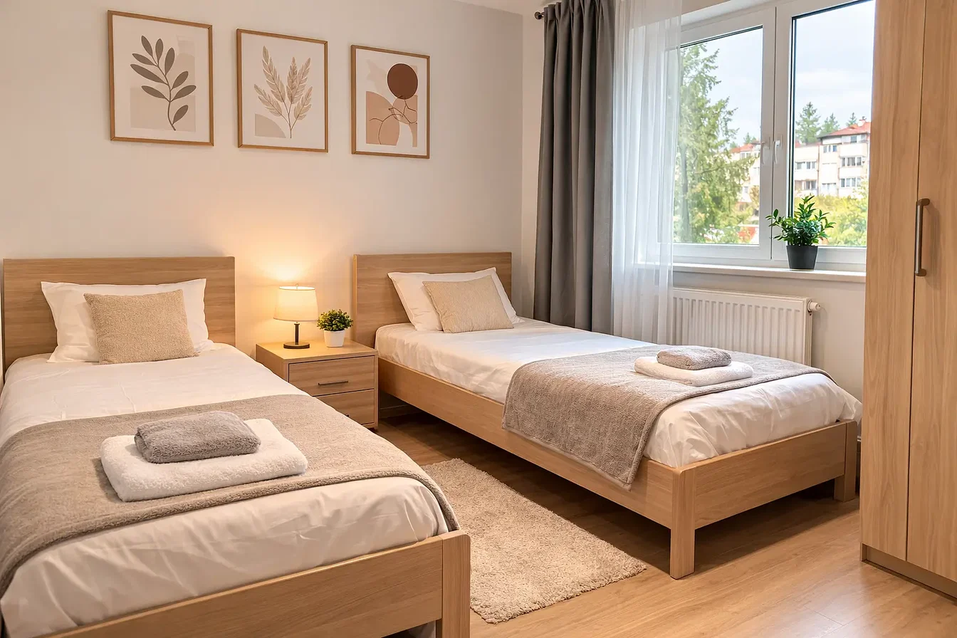 Chambre; lumière naturelle, style moderne, parquet
