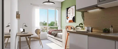 Mutfak; manzara, doğal ışık, modern stil