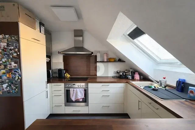 Küche; küchengeräte, tageslicht, moderner stil