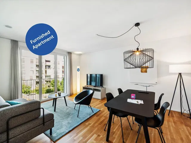 Living room; view, modern style, wood floor, natural light