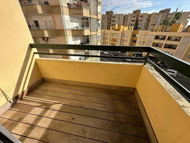 Balcony; view, wood floor
