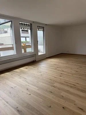 Salon; vue, parquet, lumière naturelle